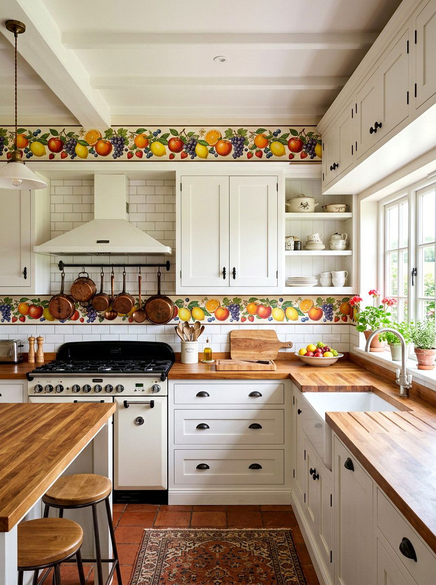 Kitchen Fruit Pattern Border - 30 wallpaper border ideas