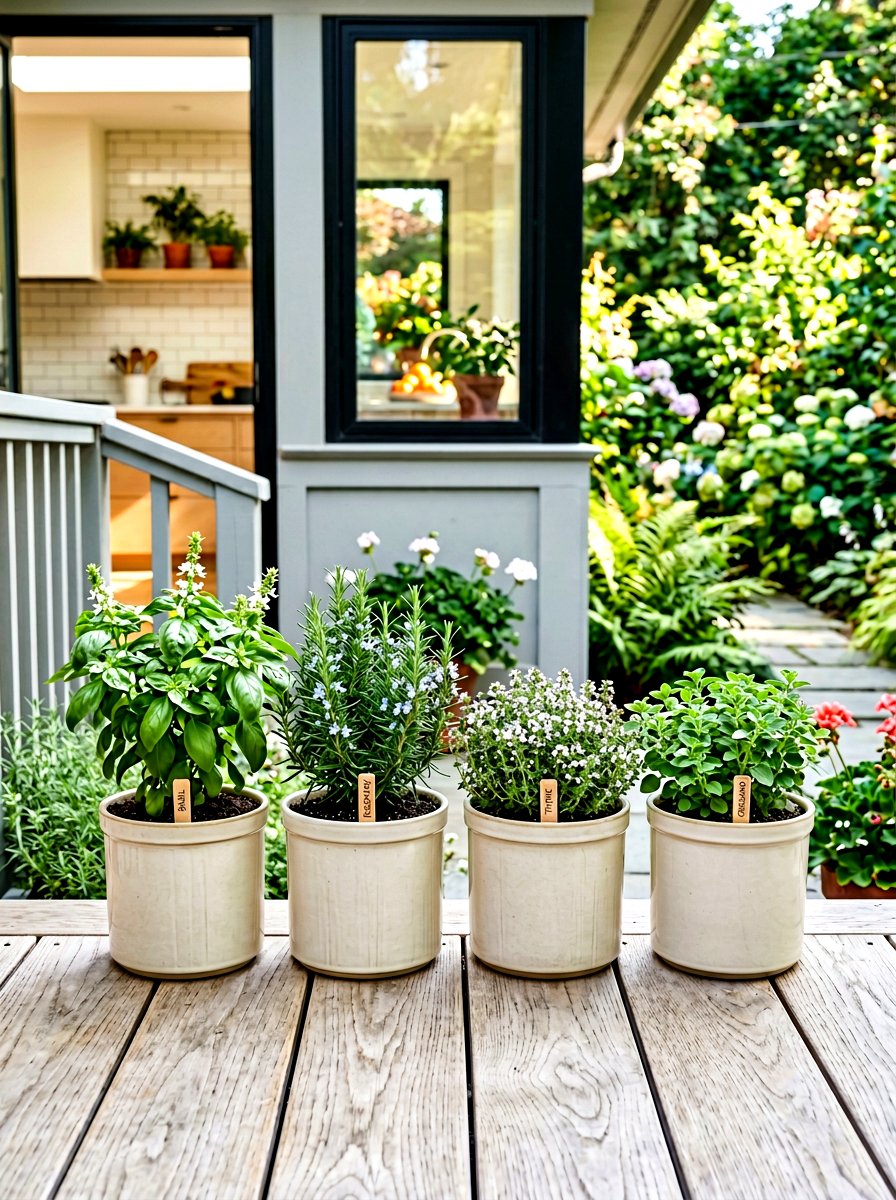 Kitchen Herb Front Porch Flower Pots - 30 front porch flower pot ideas