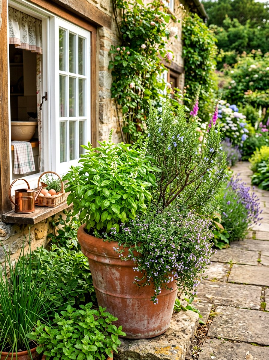 Kitchen Herb Garden - 30 container plant arrangement ideas