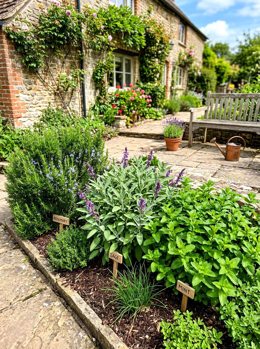 Kitchen Herb Garden - 30 cottage landscaping ideas