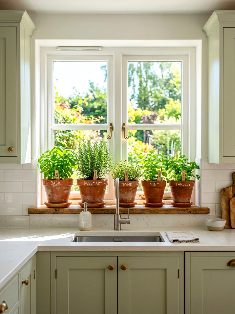 Kitchen Herb Garden Arrangement - 30 layered kitchen decor ideas