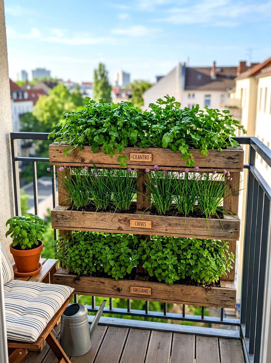 Kitchen Herb Pallet - 30 pallet garden wall ideas