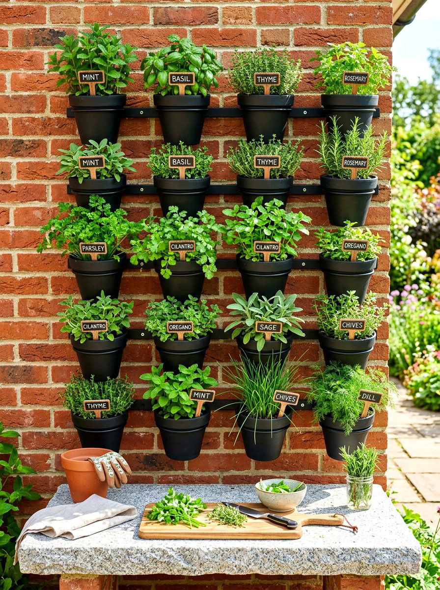 Kitchen Herb Wall - 30 kitchen courtyard garden ideas