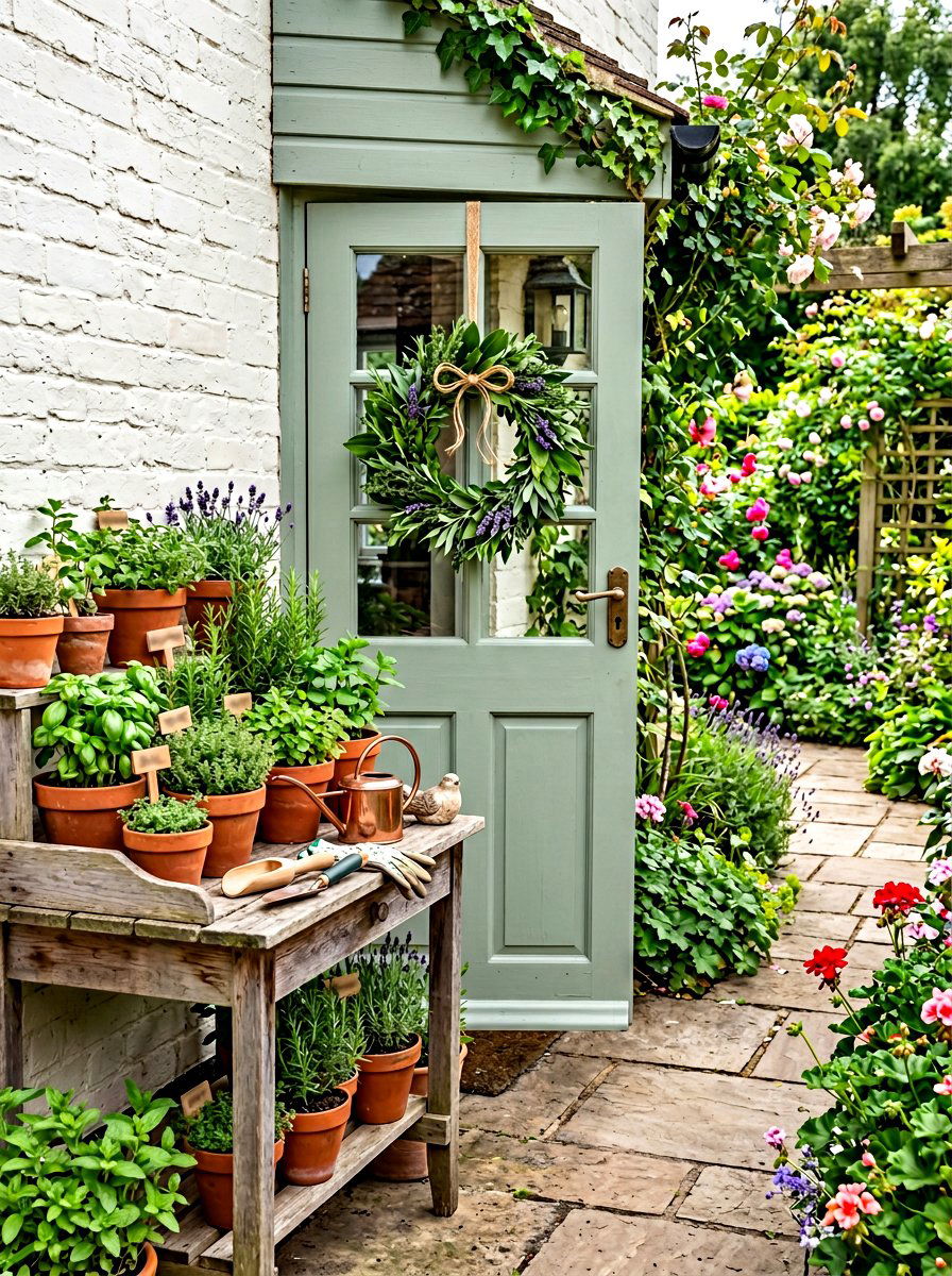 Kitchen Herb Wreath - 30 spring wreath ideas