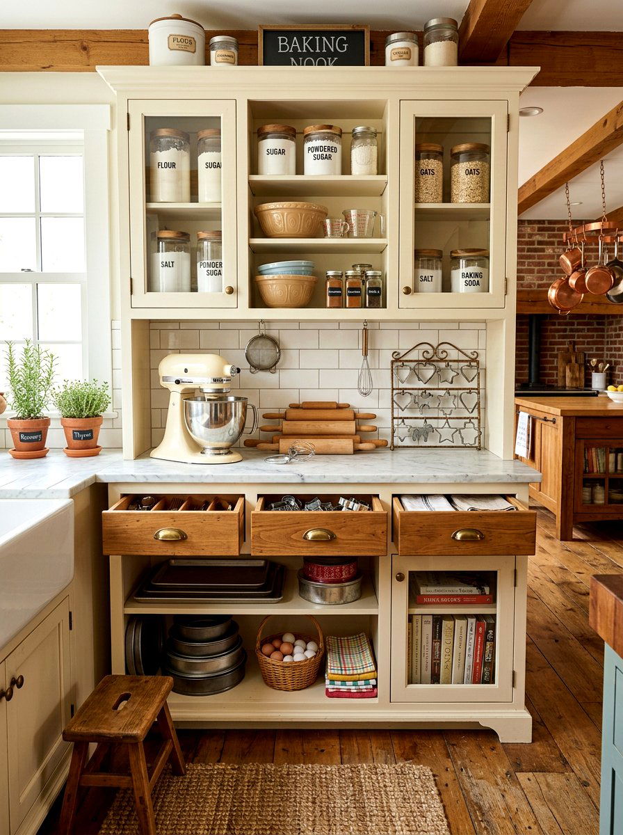 Kitchen Hutch For Baking Supplies - 30 hutch kitchen storage ideas