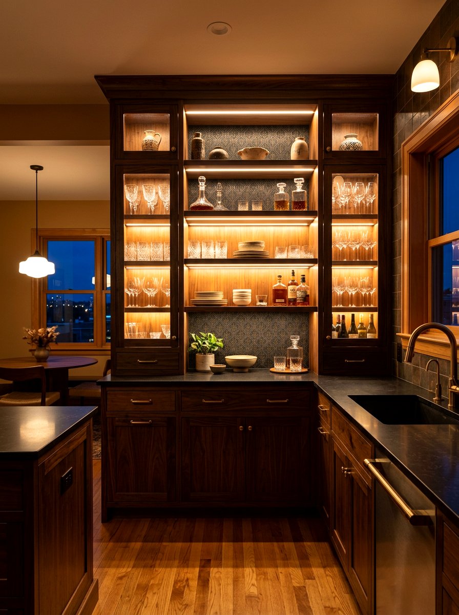 Kitchen Hutch With Lighting - 30 hutch kitchen storage ideas