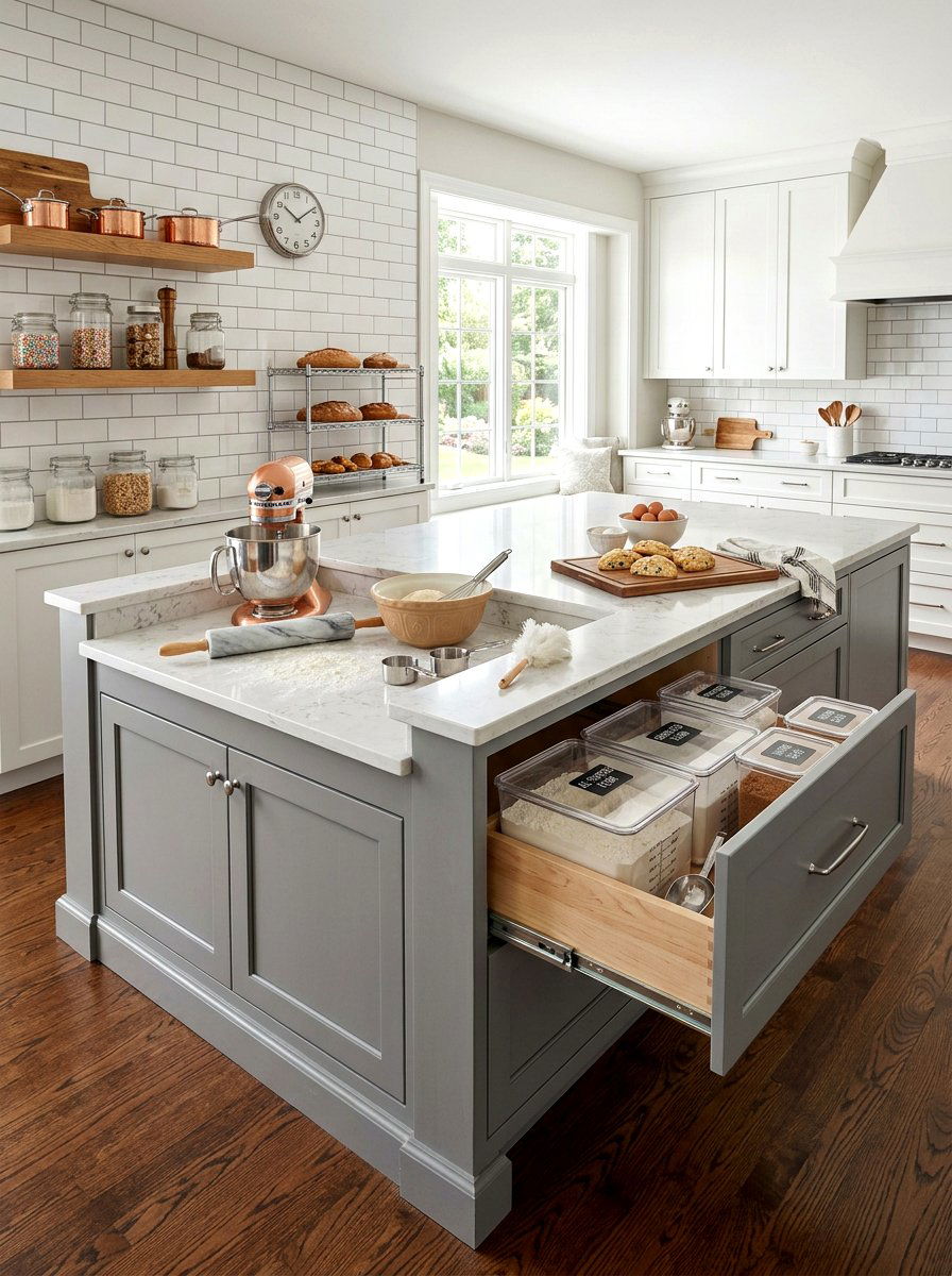 Kitchen Island Baking Center - 30 under island storage ideas