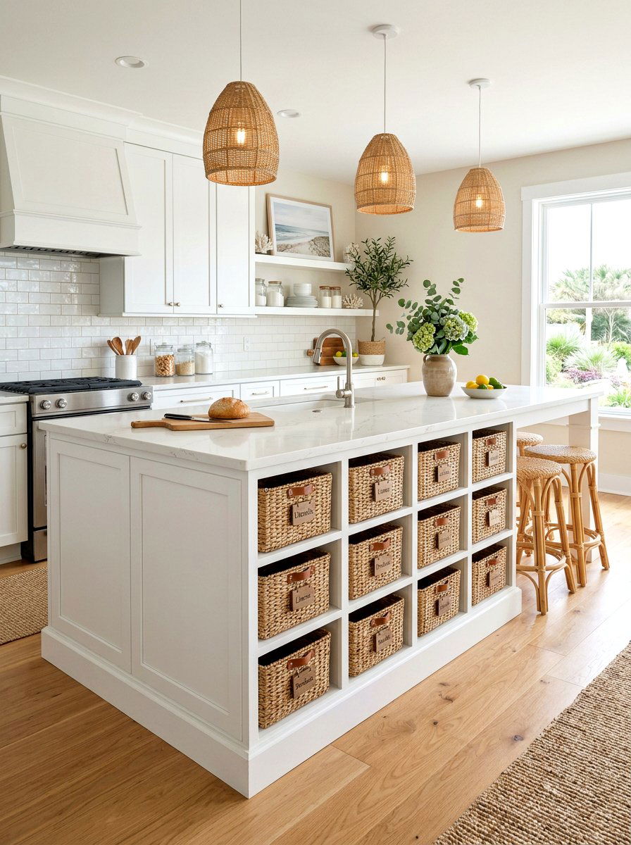 Kitchen Island Basket Storage - 30 under island storage ideas