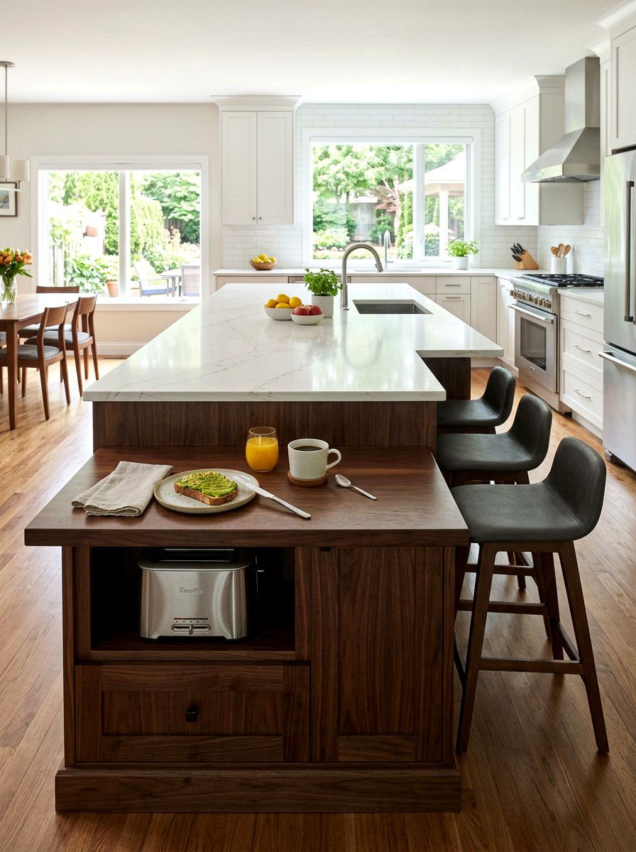 Kitchen Island Breakfast Station - 30 built in breakfast station ideas