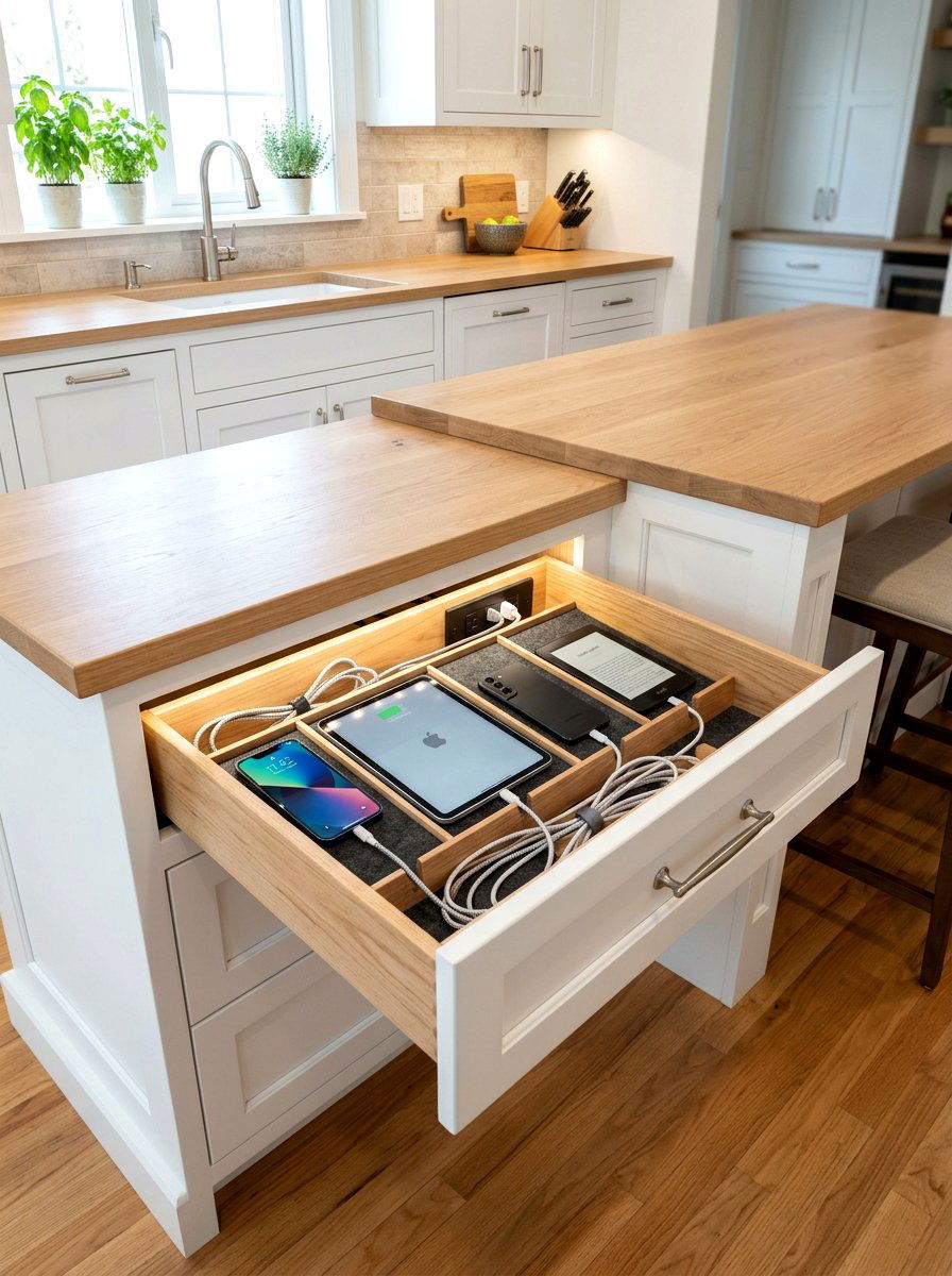 Kitchen Island Charging Station - 30 under island storage ideas