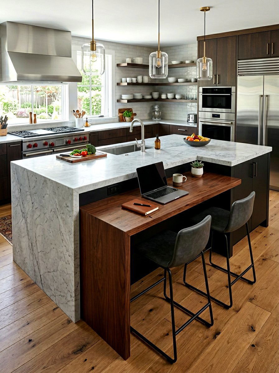 Kitchen Island Desk Extension - 30 kitchen desk nook ideas