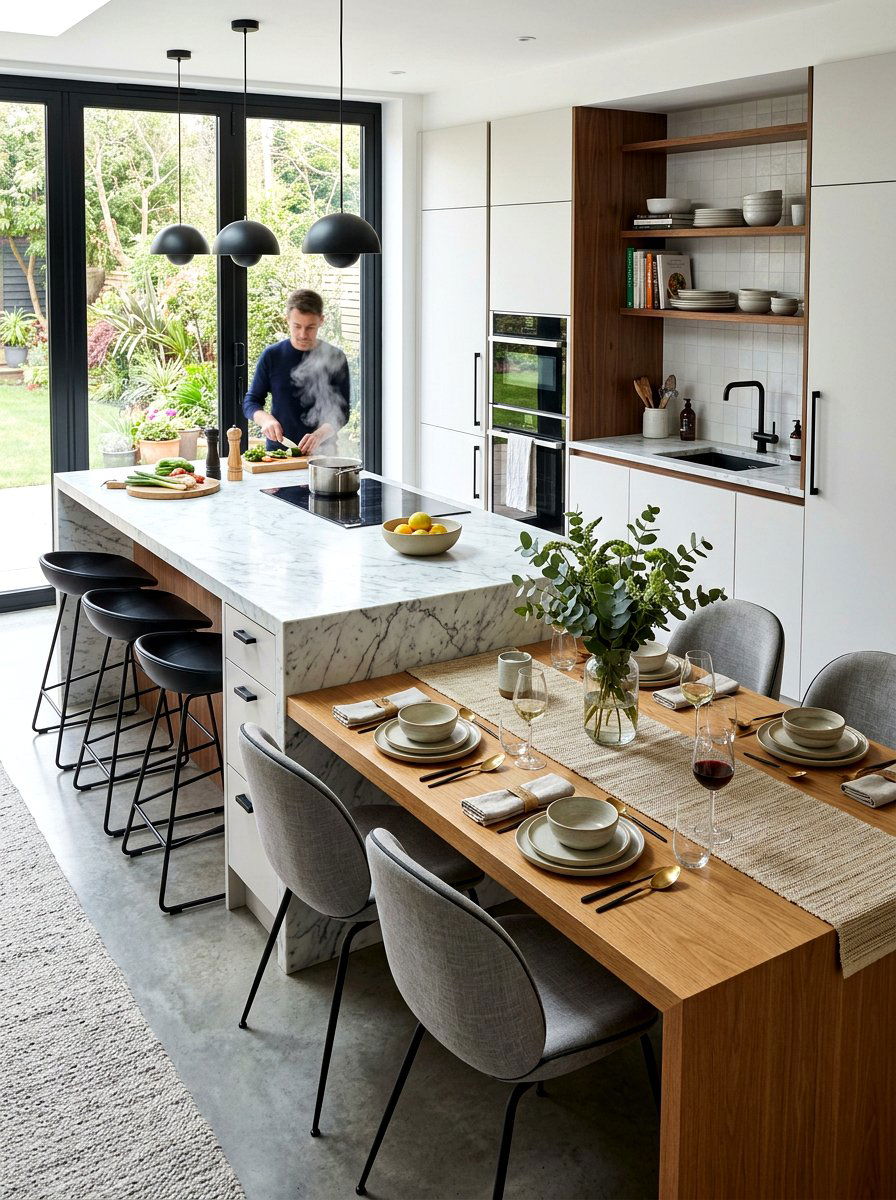 Kitchen Island Dining Extension - 30 open plan dining room ideas