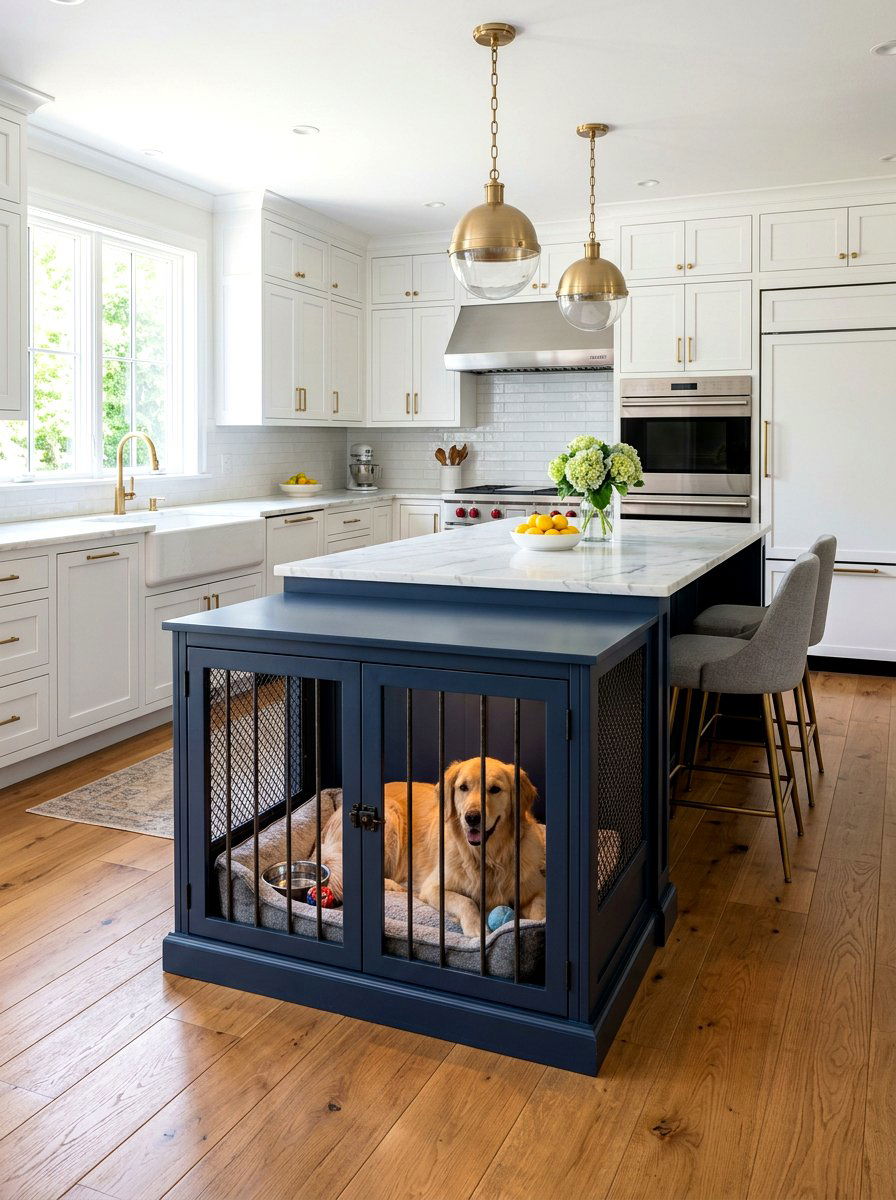 Kitchen Island Dog Crate - 30 indoor dog crate ideas
