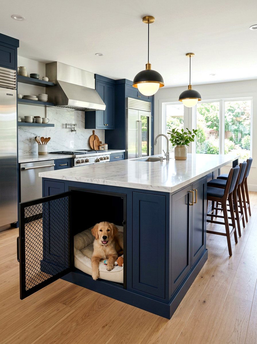 Kitchen Island Dog Crate - 30 built in dog crate ideas