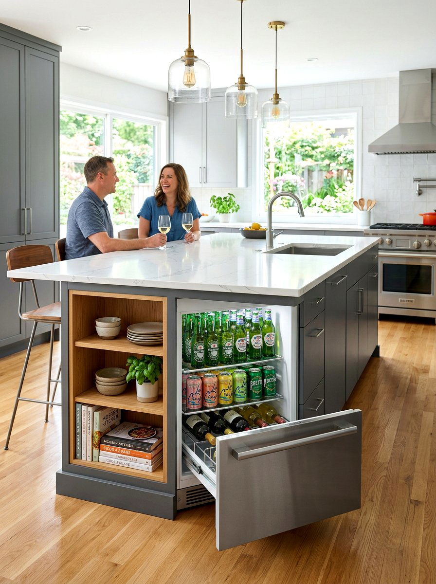 Kitchen Island End Cap Fridge - 30 hidden fridge ideas