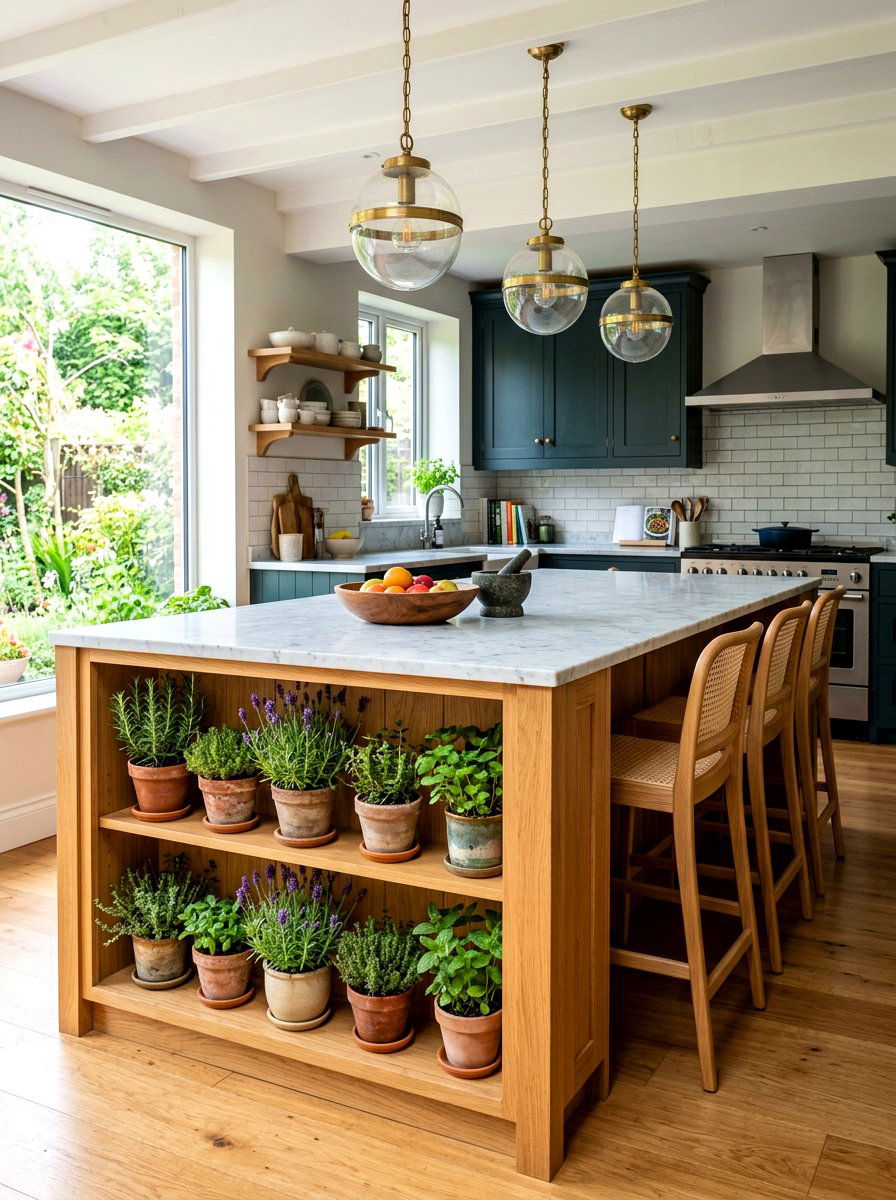 Kitchen Island End Shelf - 30 kitchen plant shelf ideas