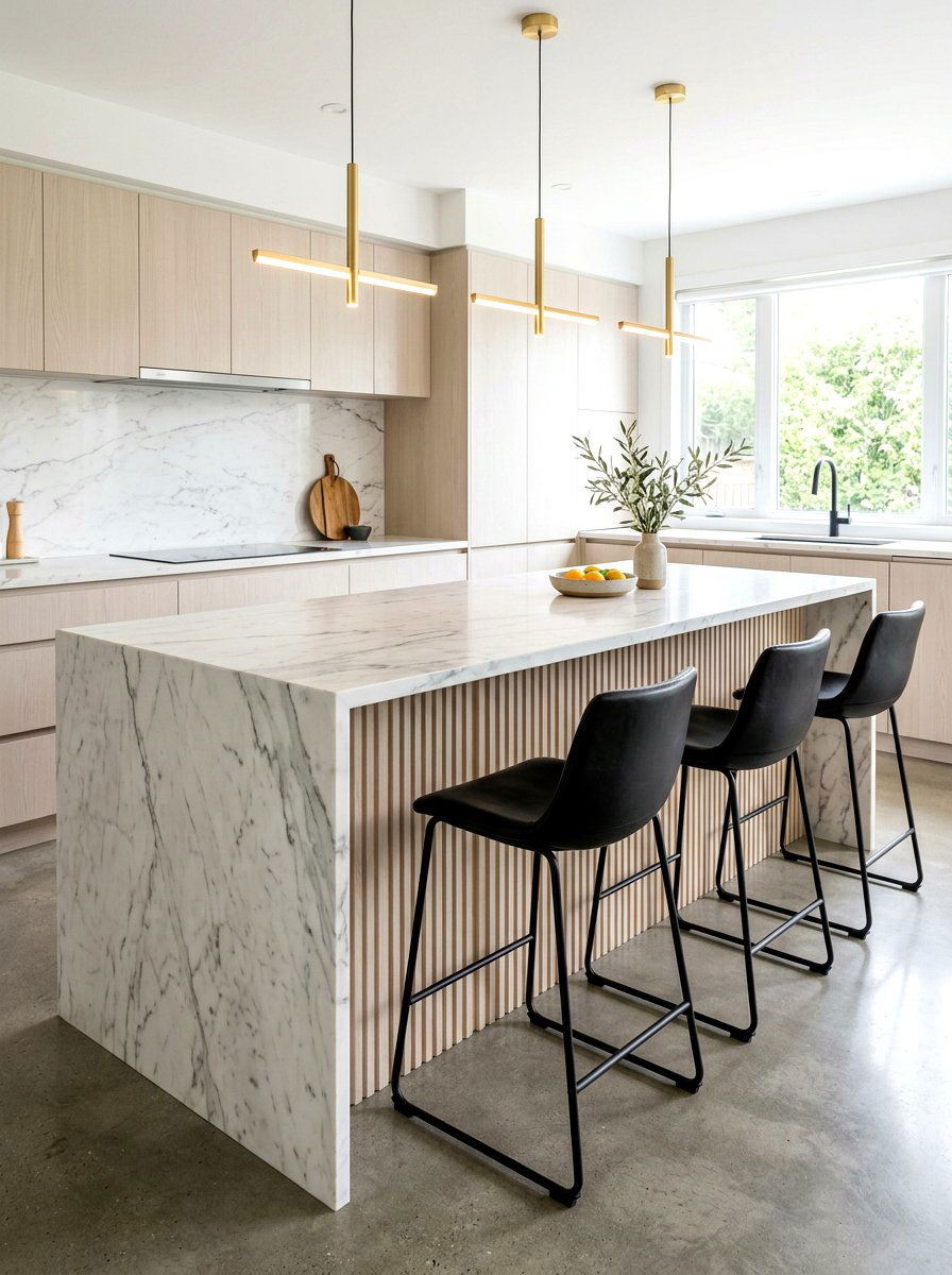 Kitchen Island Fluted Panel - 30 fluted wood wall ideas
