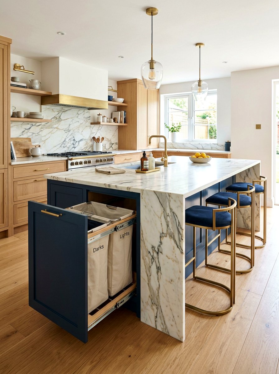 Kitchen Island Hidden Hamper - 30 hidden hamper apartment ideas
