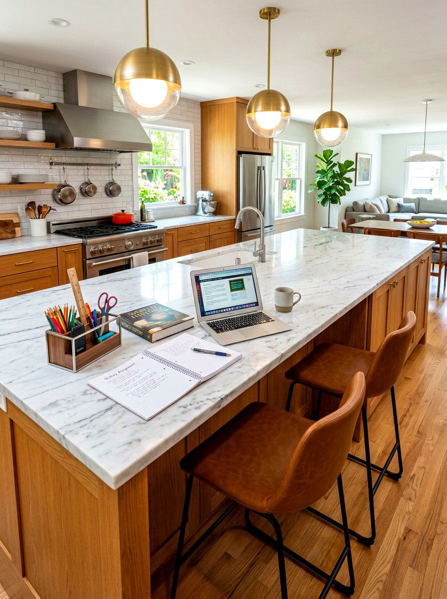 Kitchen Island Homework Area - 30 homework station ideas