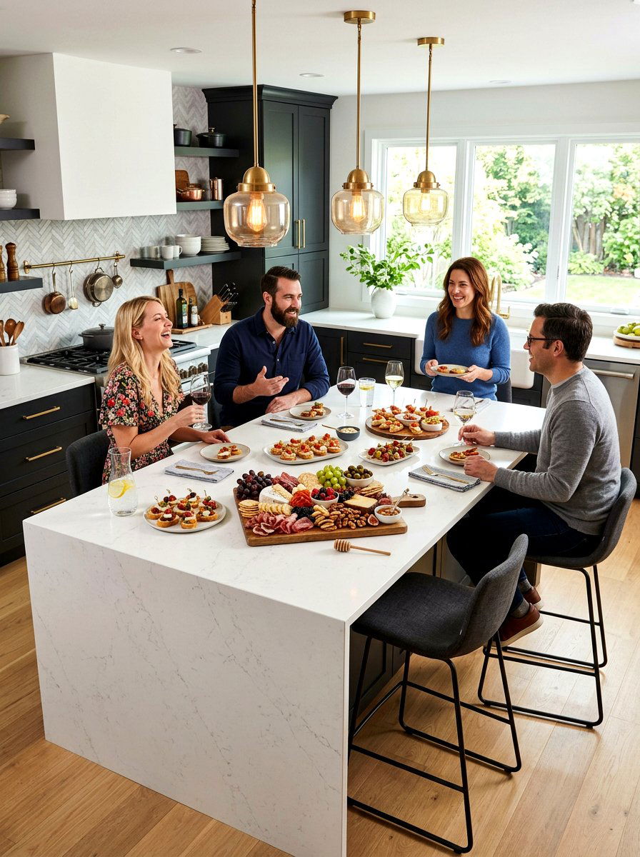 Kitchen Island Hosting Setup - 30 holiday hosting room ideas