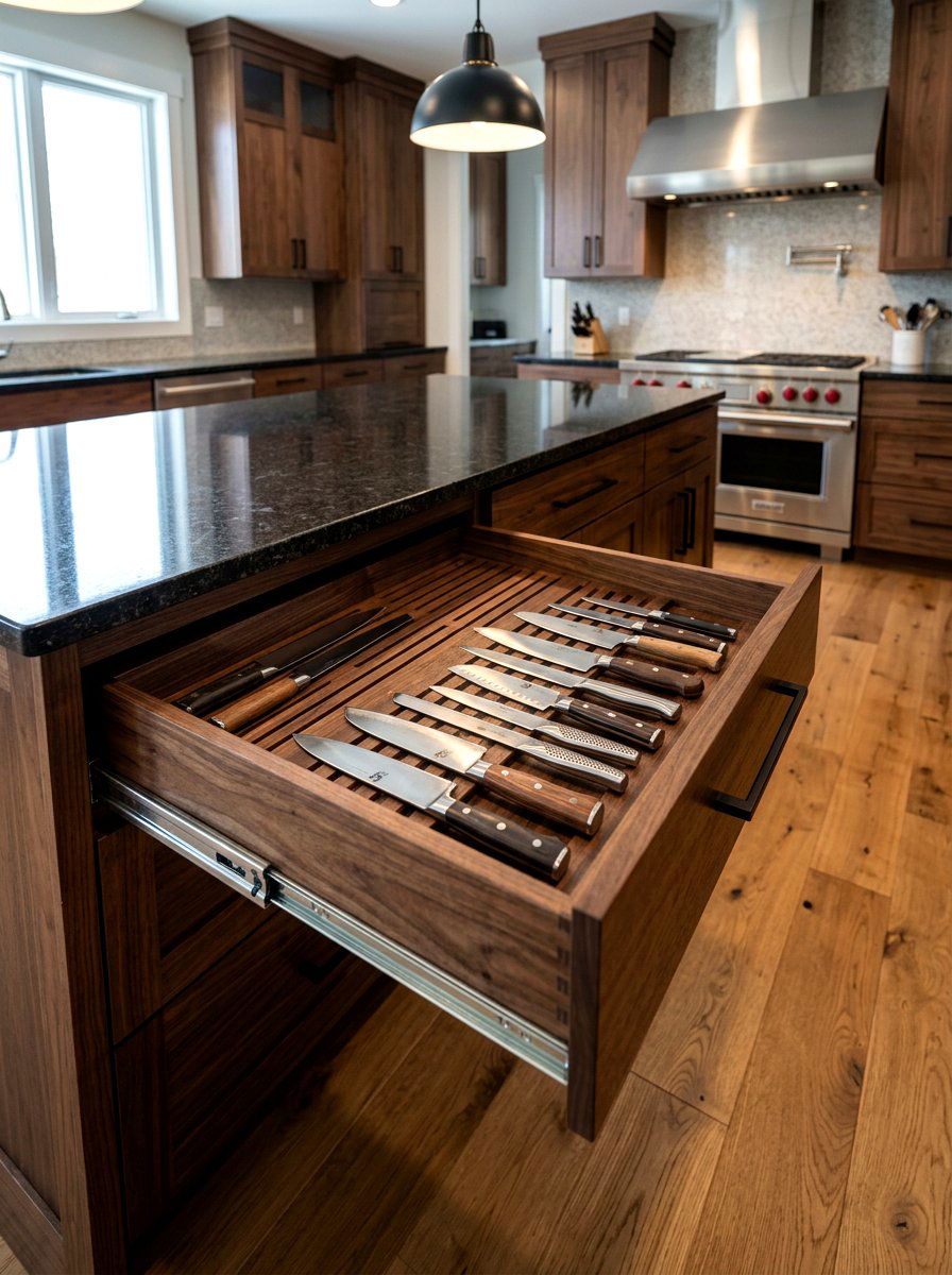 Kitchen Island Knife Storage - 30 under island storage ideas