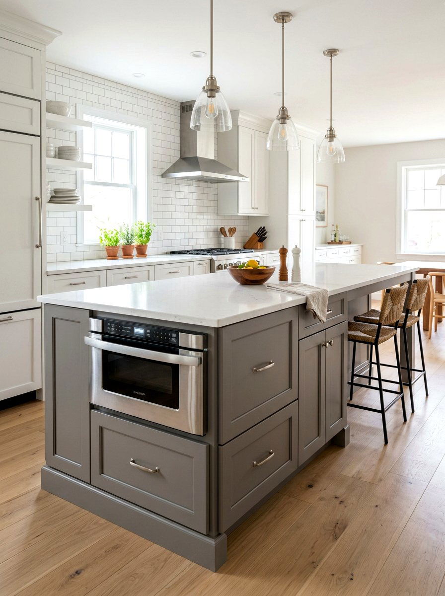 Kitchen Island Microwave Cabinet - 30 under island storage ideas