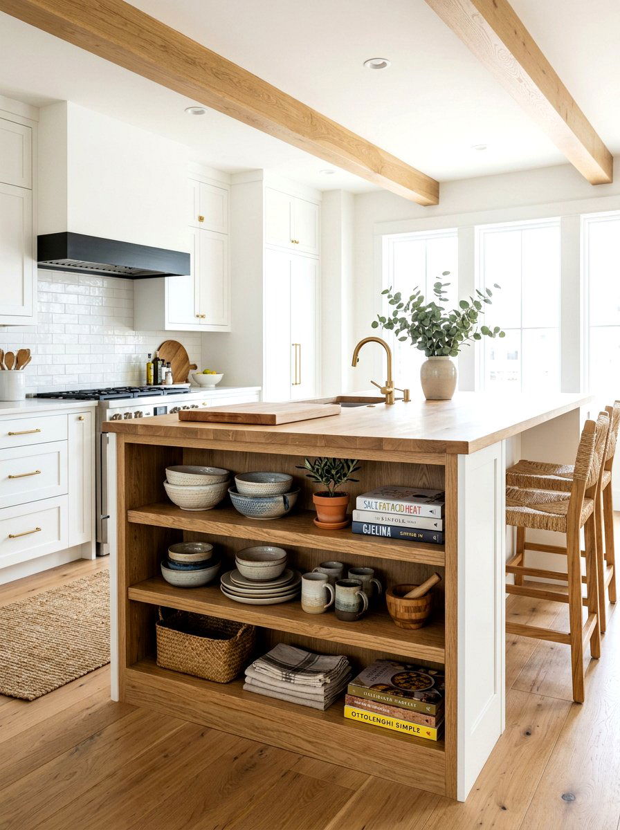 Kitchen Island Open Shelving - 30 under island storage ideas