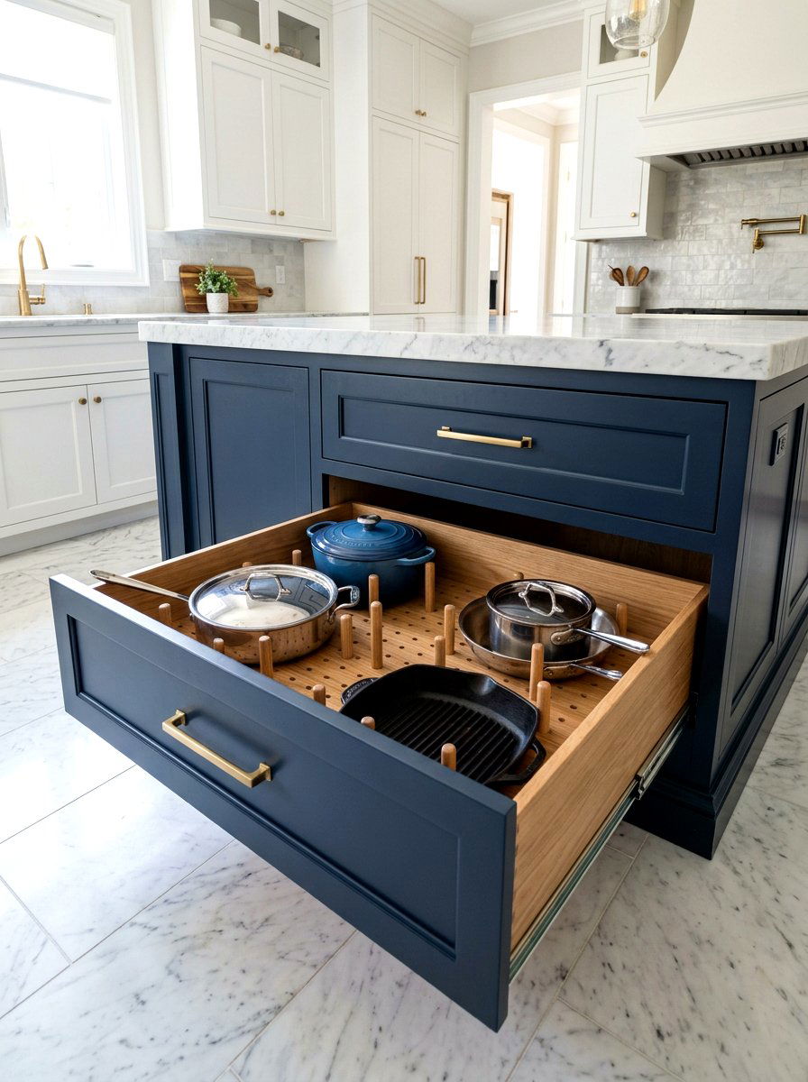 Kitchen Island Pegboard Drawer - 30 under island storage ideas