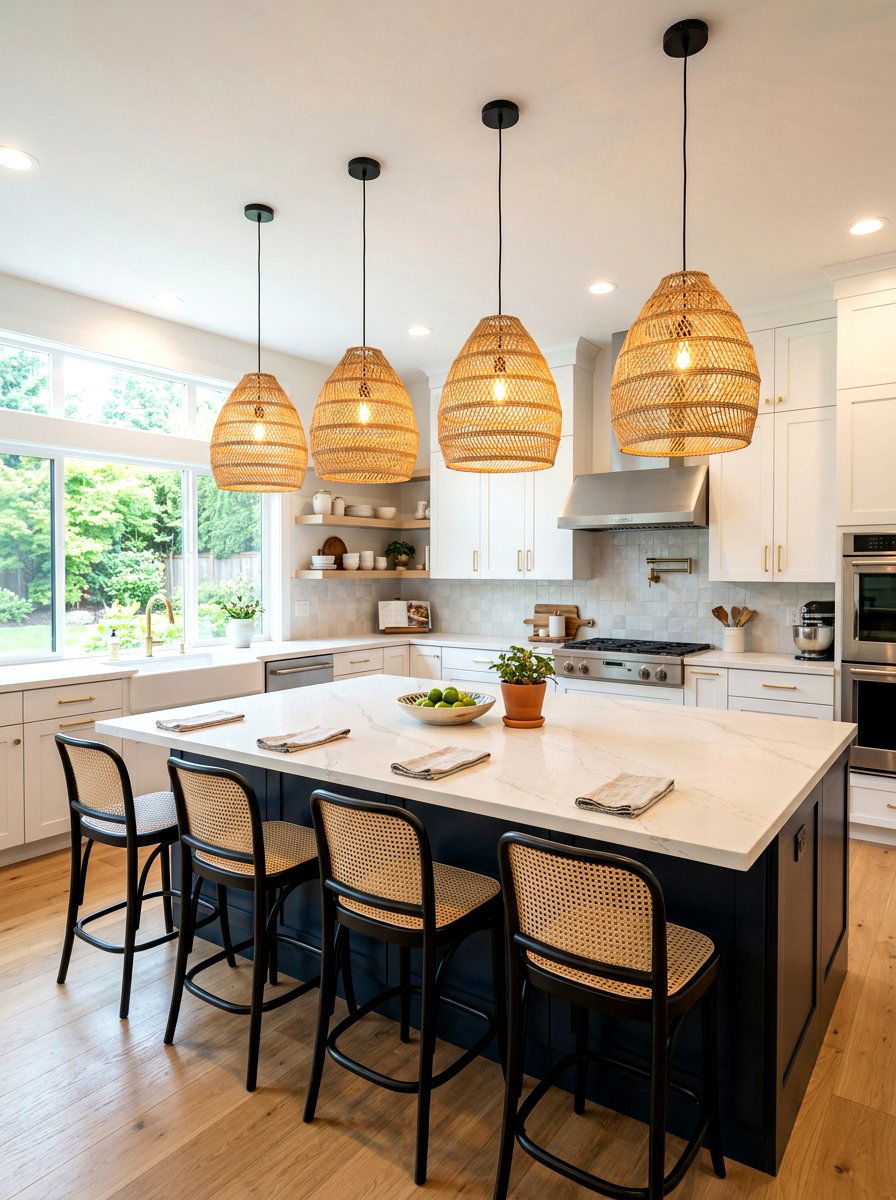 Kitchen Island Pendant - 30 woven pendant ideas
