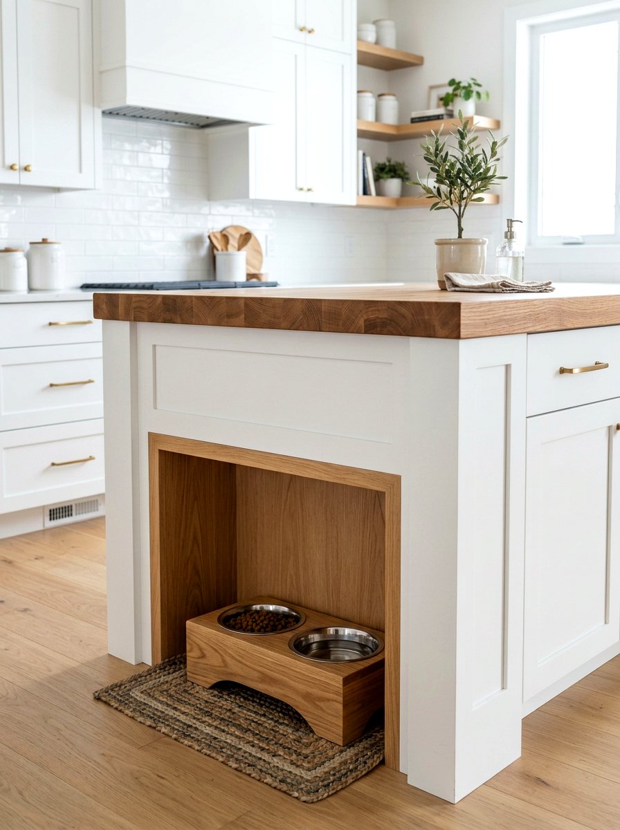 Kitchen Island Pet Bowl Cutout - 30 pet feeding station ideas