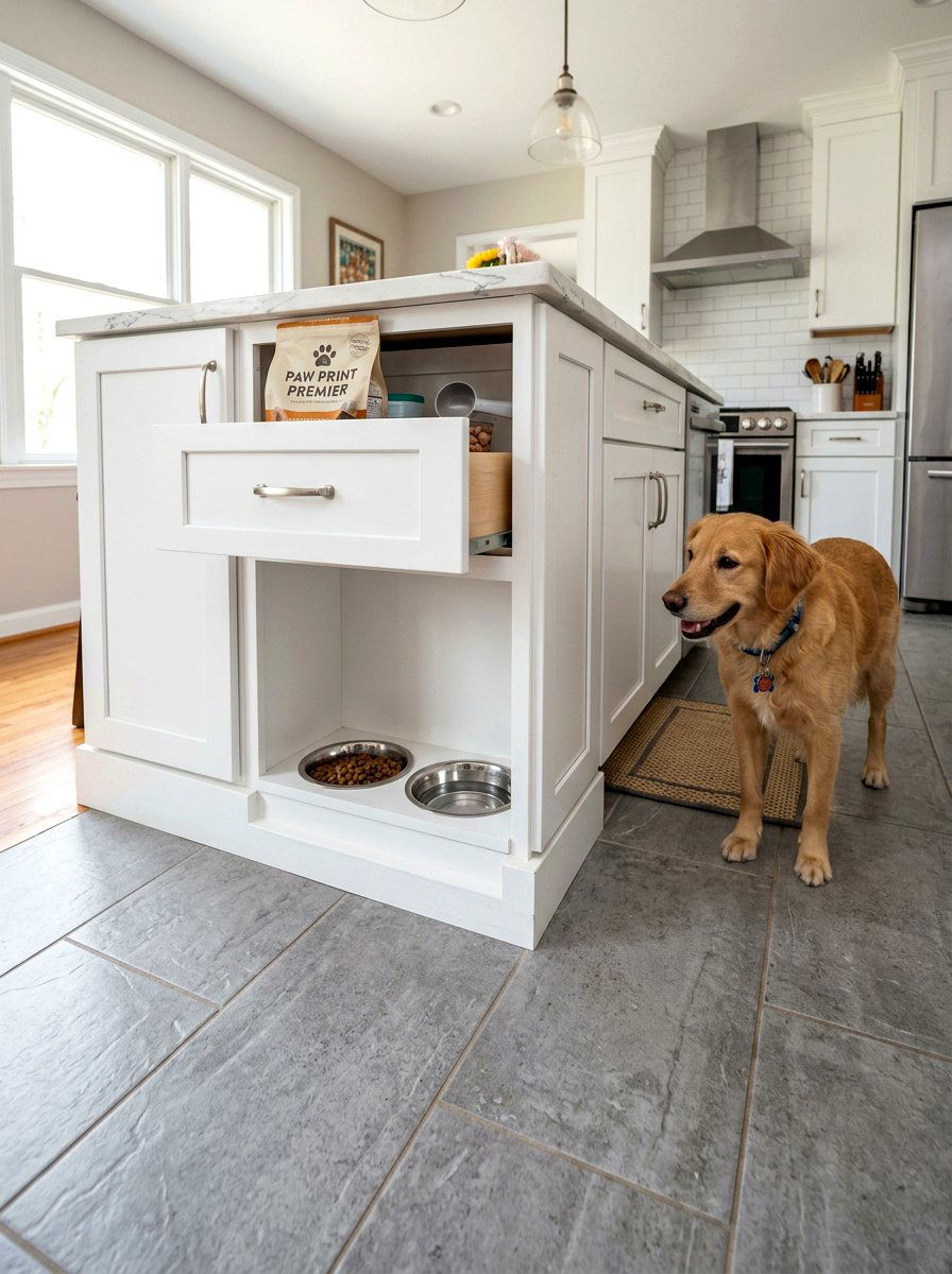 Kitchen Island Pet Feeding Station - 30 under island storage ideas