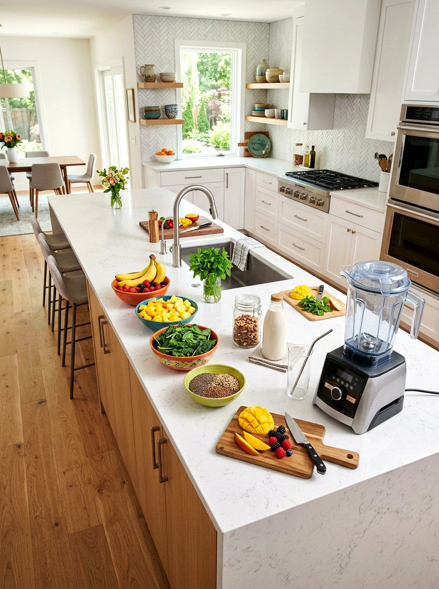Kitchen Island Prep Area - 30 smoothie station kitchen ideas