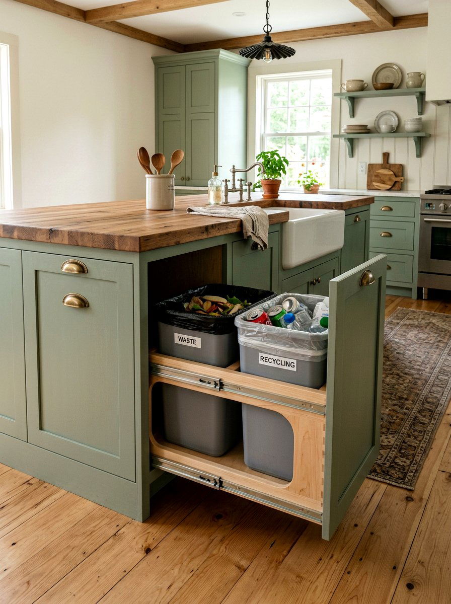 Kitchen Island Pull Out Trash - 30 under island storage ideas