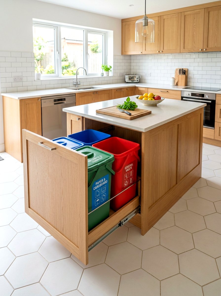 Kitchen Island Recycling Bin - 30 under island storage ideas