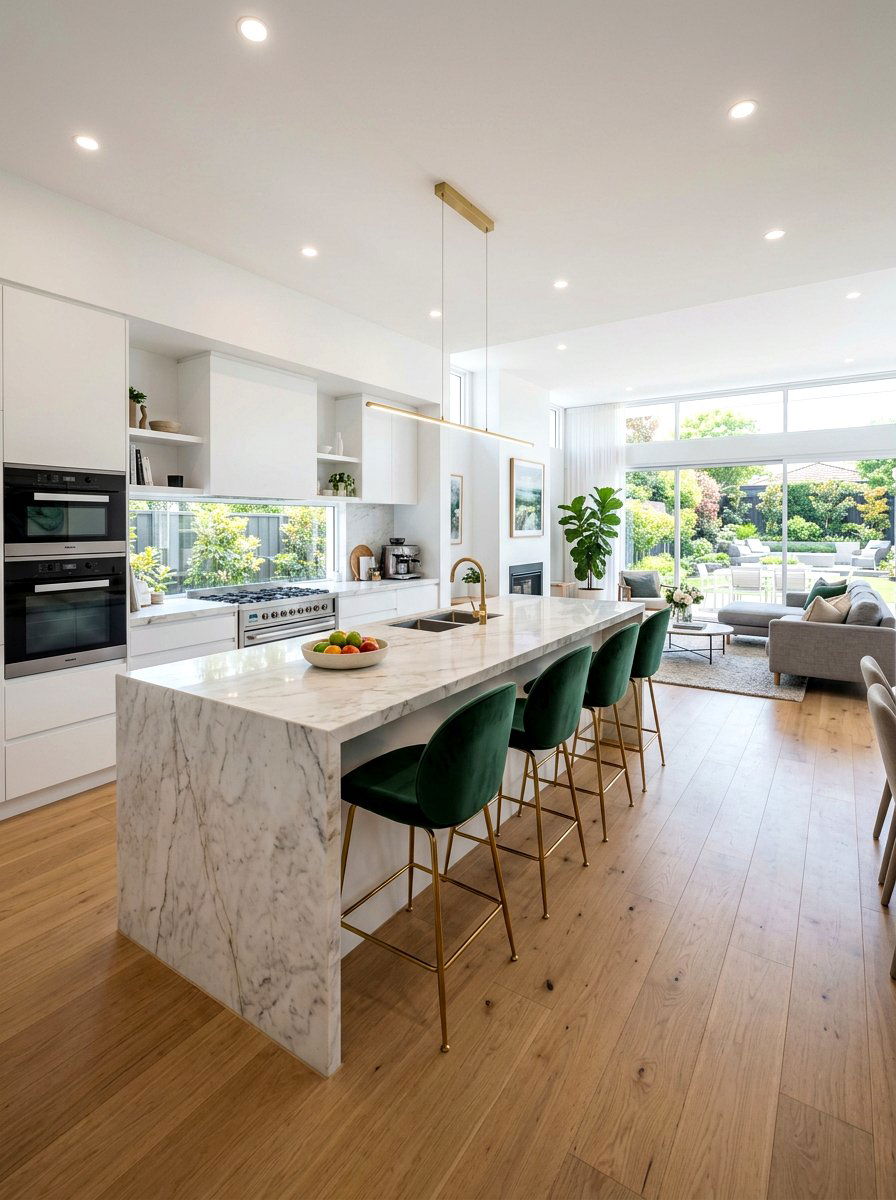 Kitchen Island Seating - 30 open plan with cozy zones ideas