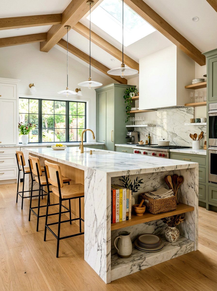 Kitchen Island Shelving - 30 kitchen storage ideas