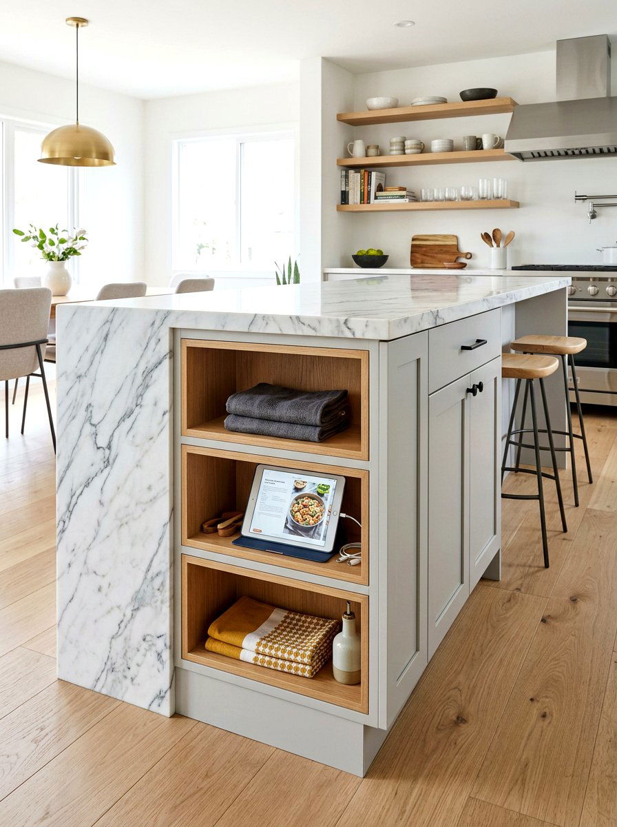 Kitchen Island Side Cubbies - 30 under island storage ideas