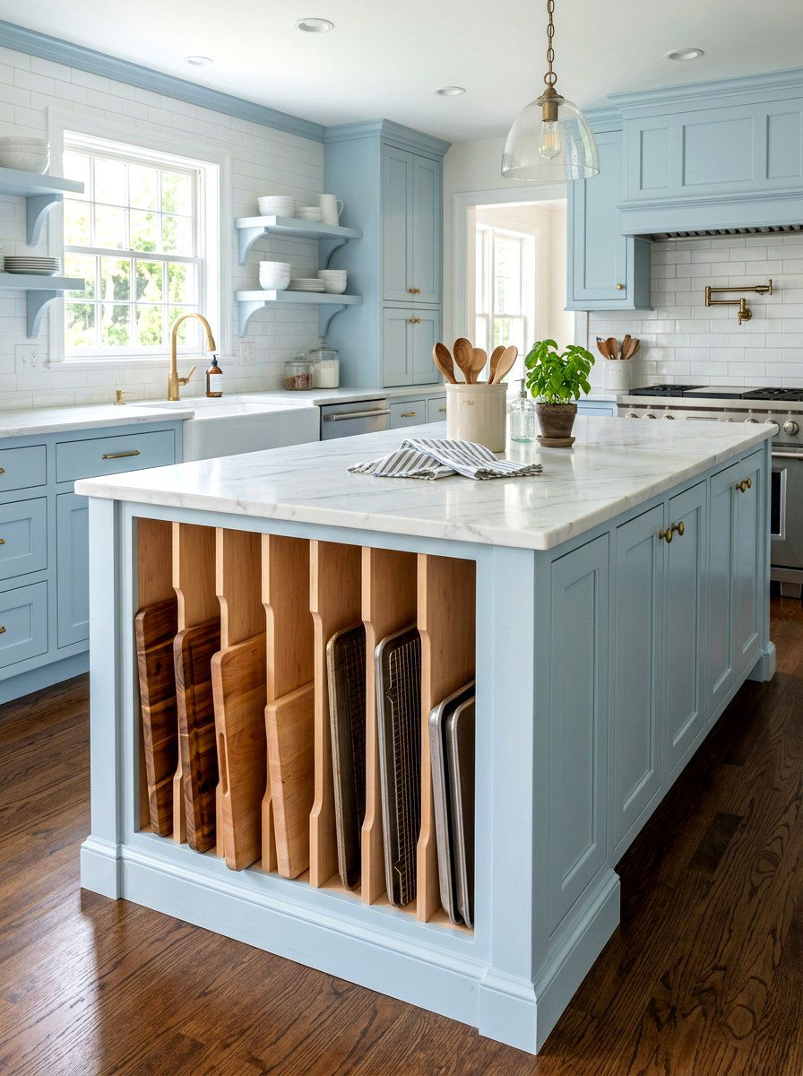 Kitchen Island Vertical Dividers - 30 under island storage ideas