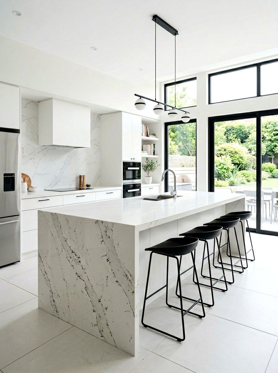 Kitchen Island Waterfall Edge - 30 breakfast bar ideas