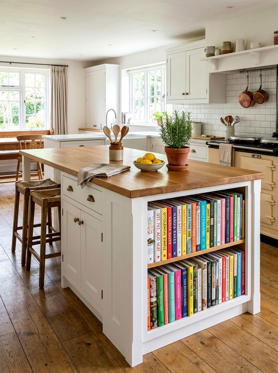 Kitchen Island With Bookshelf Storage - 30 small island kitchen ideas