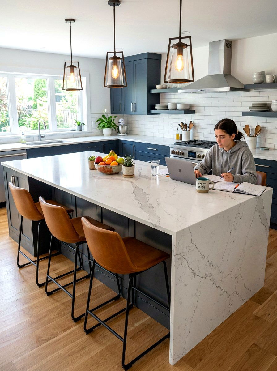 Kitchen Island With Seating - 30 homework station kitchen ideas