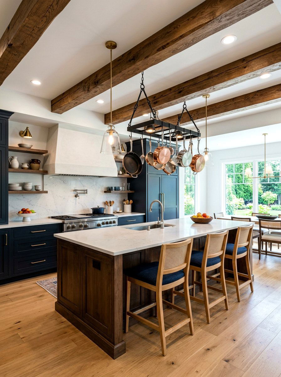 Kitchen Island Wood Beams - 30 rustic beam ceiling ideas