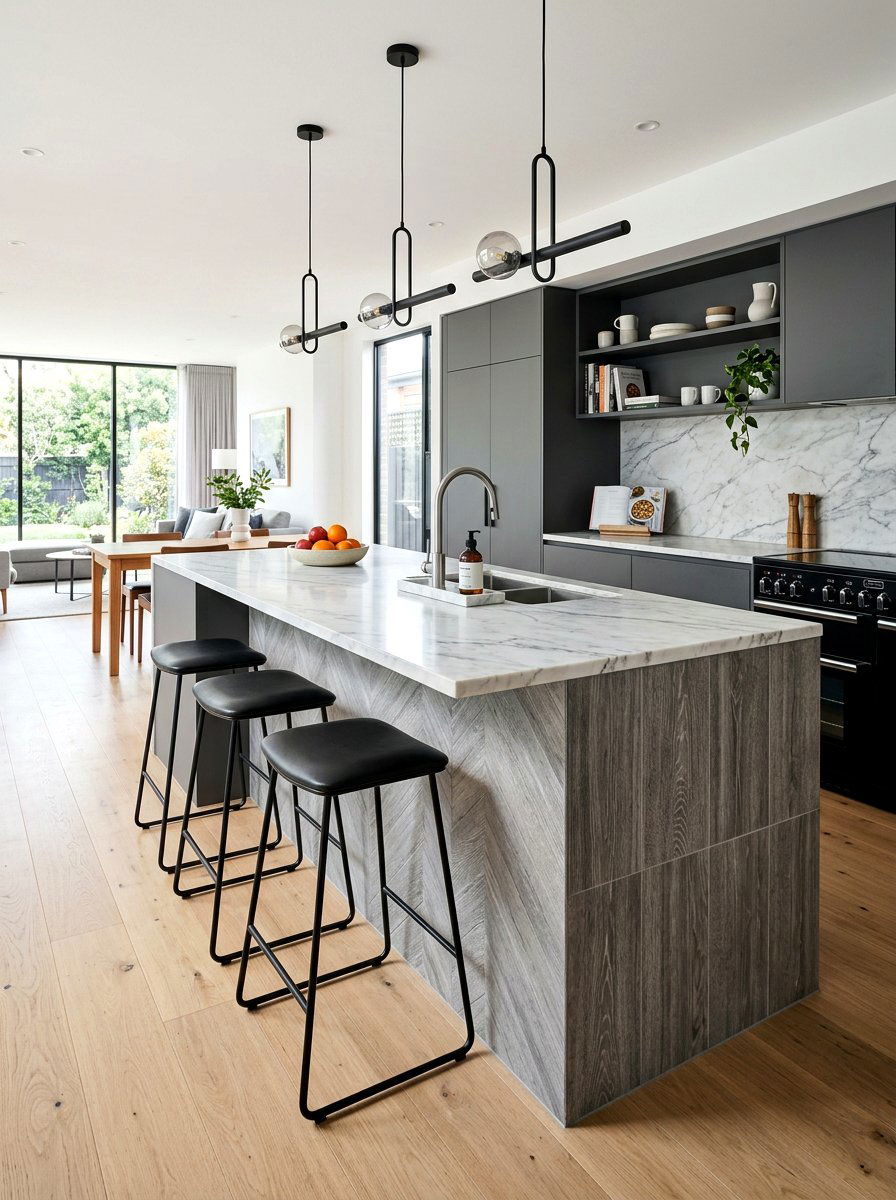 Kitchen Island Wrap - 30 peel and stick tile ideas