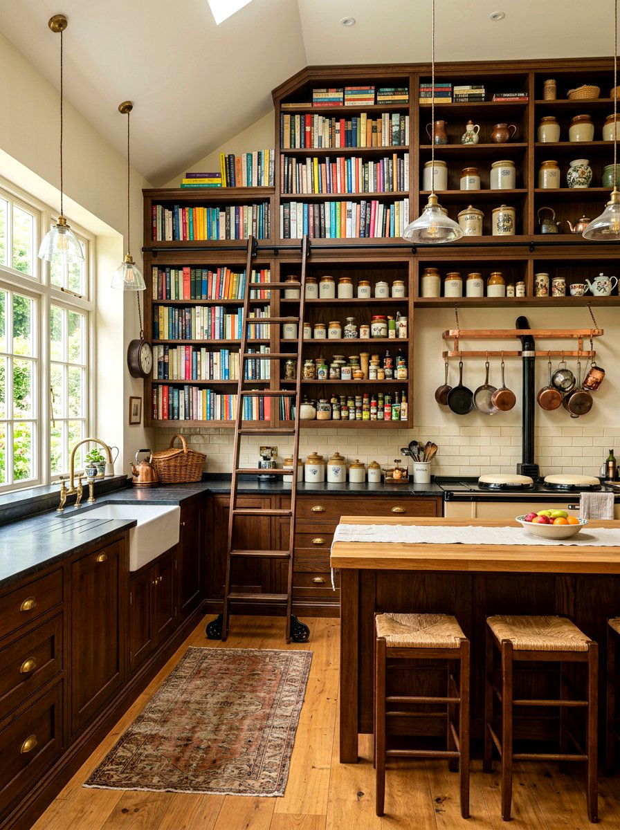 Kitchen Ladder With Shelving - 30 library kitchen ideas