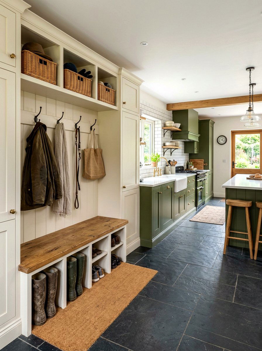 Kitchen Mudroom Bench - 30 cozy kitchen ideas