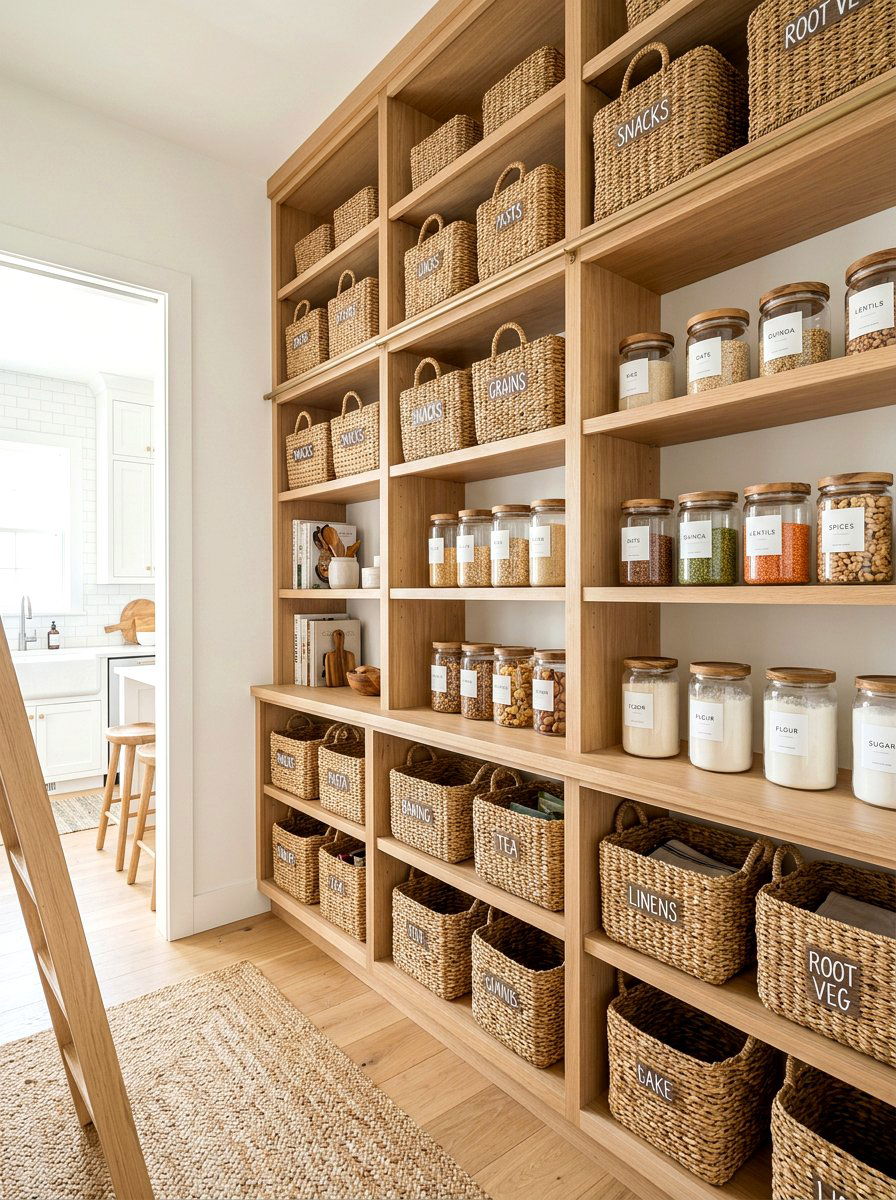 Kitchen Pantry Basket - 30 cozy kitchen ideas