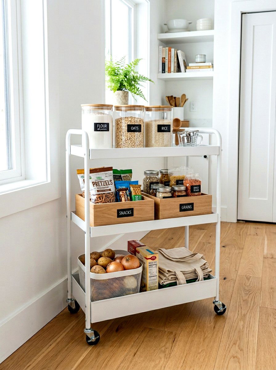 Kitchen Pantry Rolling Cart - 30 rolling cart storage ideas