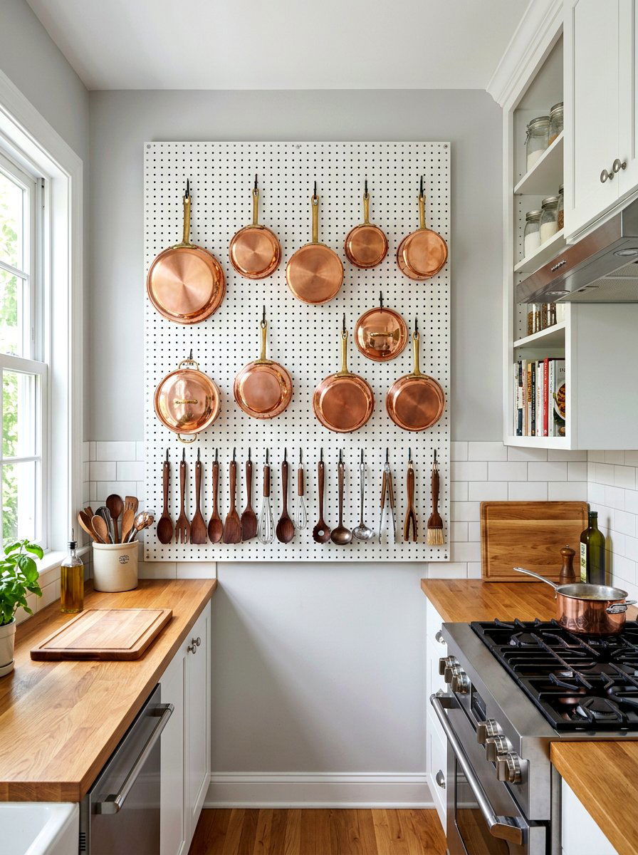 Kitchen Pegboard Wall - 30 small house decor ideas