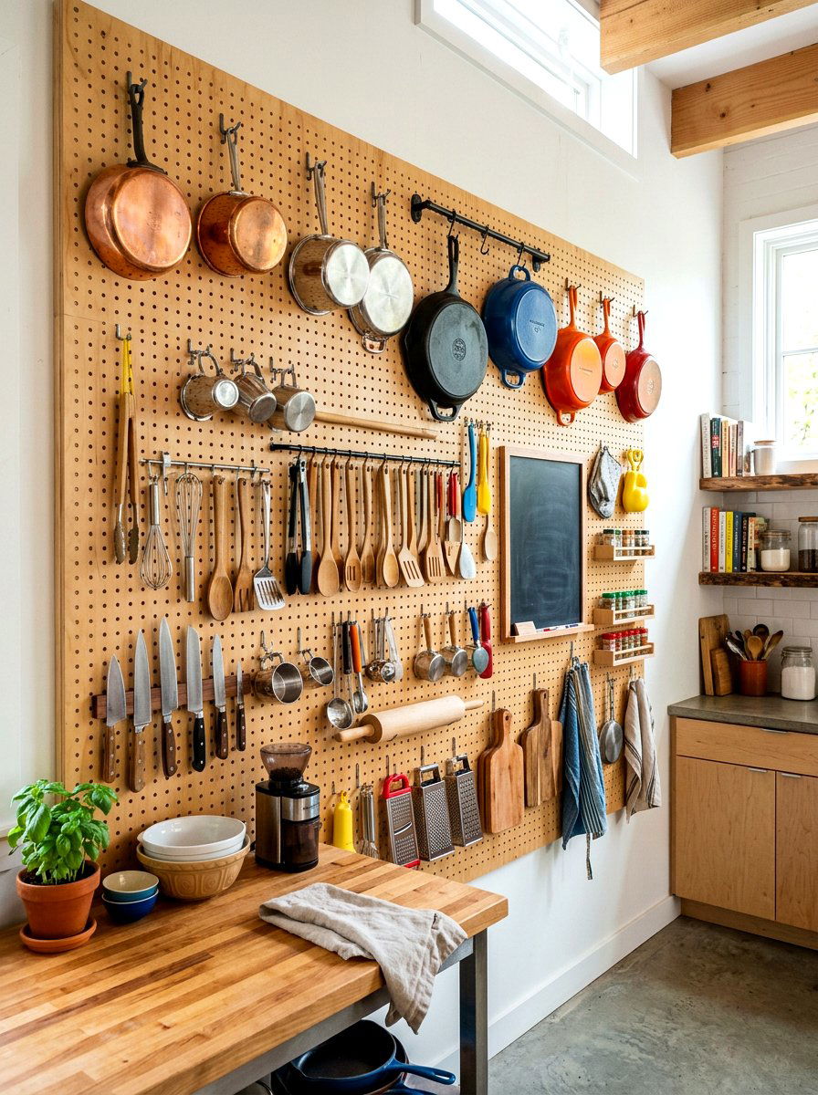 Kitchen Pegboard Wall - 30 no upper cabinet kitchen ideas