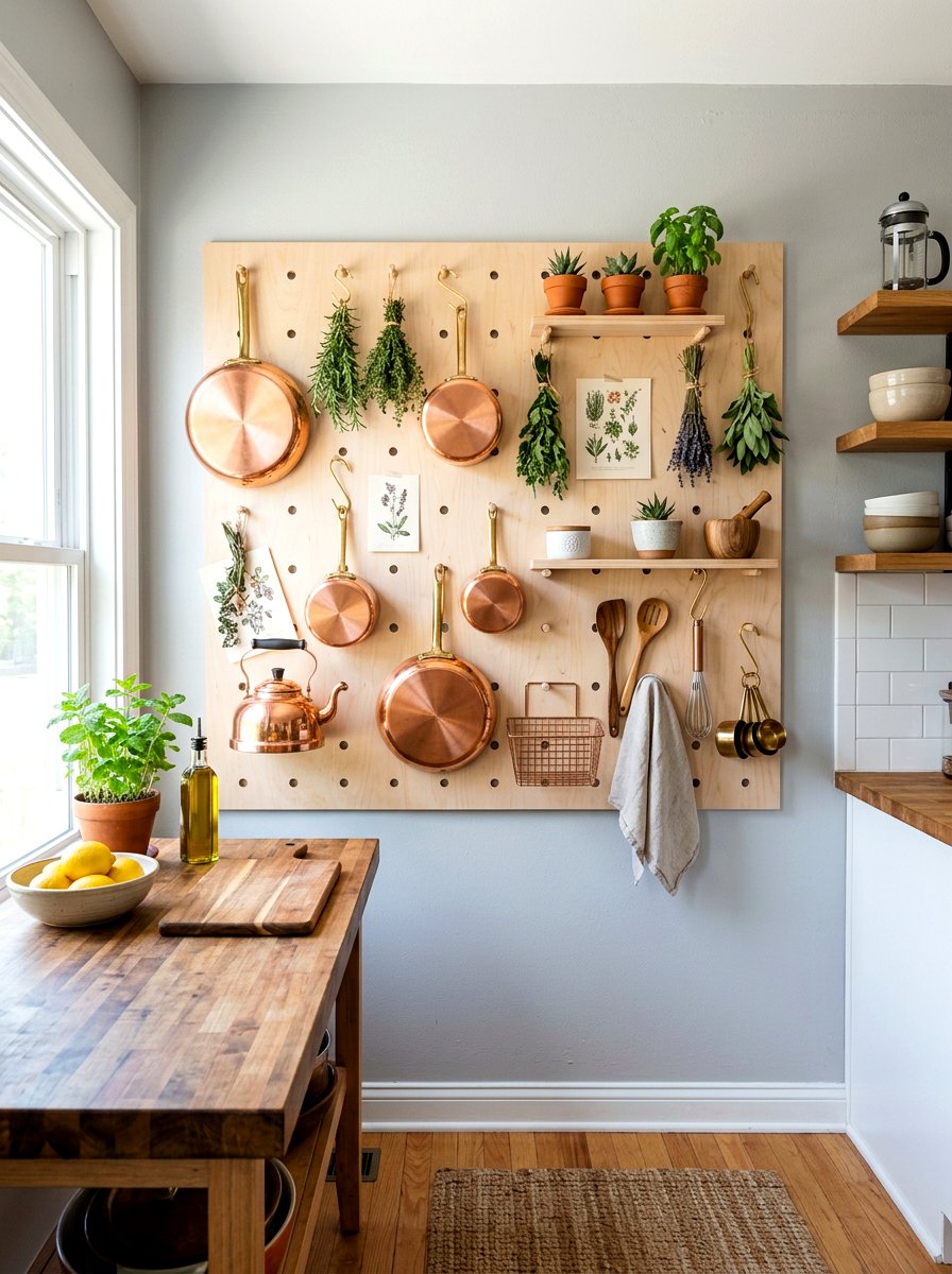 Kitchen Pegboard Wall - 30 kitchen organization ideas